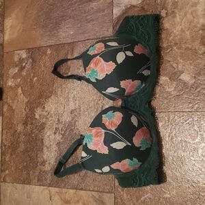 Auden 38B green the daydream bra floral lace